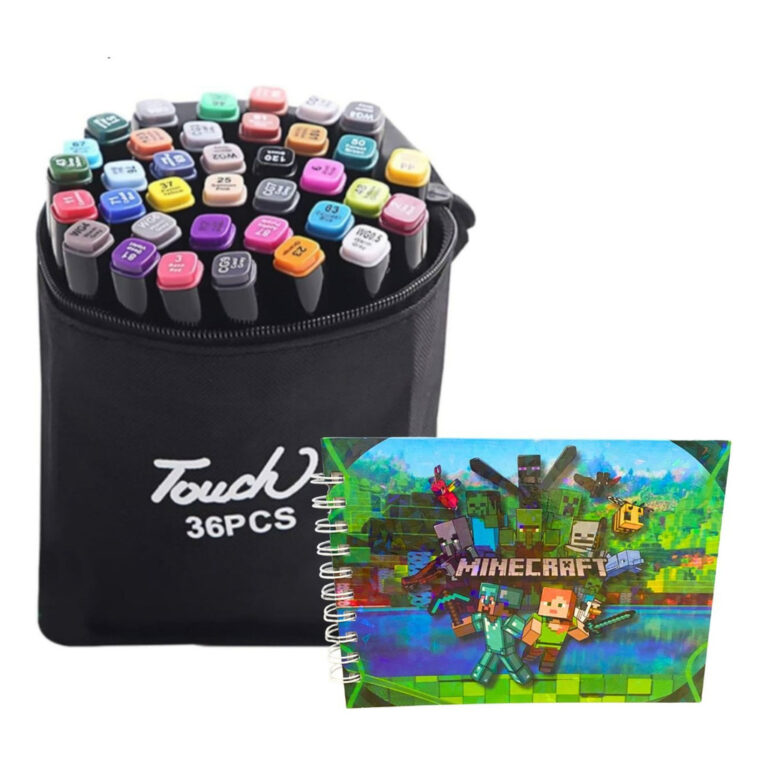 Livro De Colorir Minecraft Capa Dura + Canetinhas 