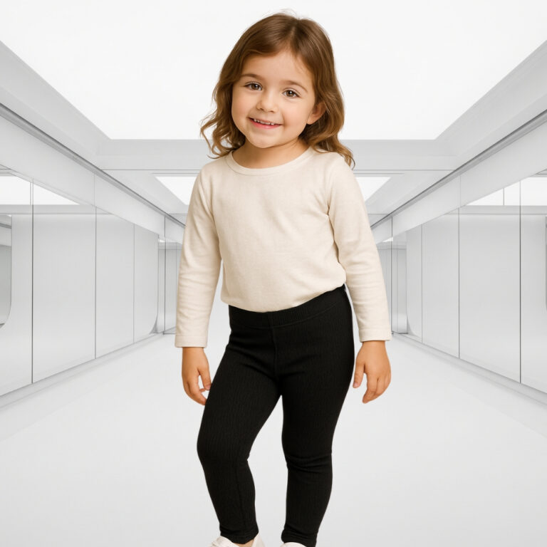 Calça Legging Canelada Ribana Infantil Skinny Juv