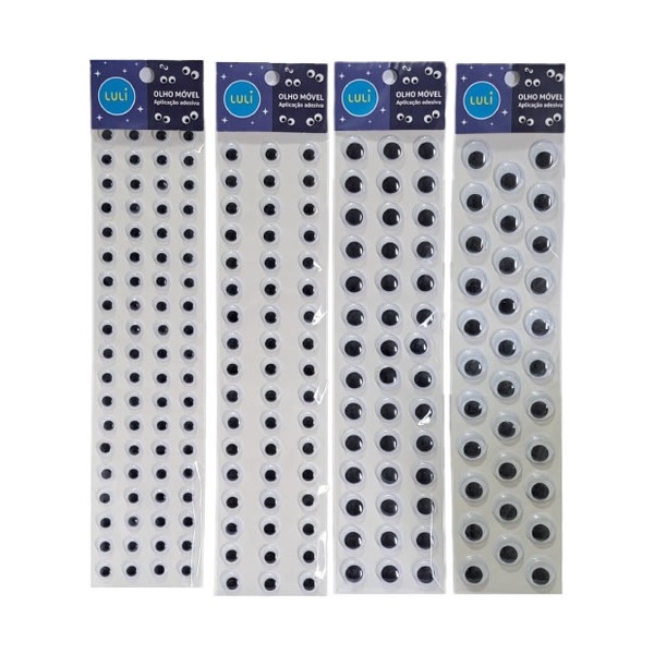 OLHO MÓVEL BONECA DECORAÇÃO PRETO ADESIVO ESCOL