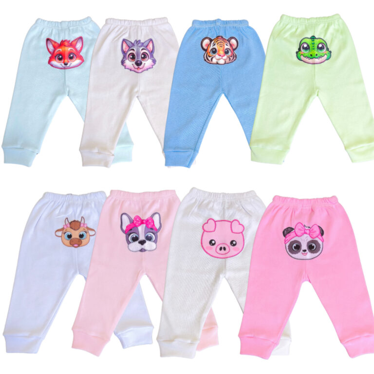 Kit 4 Peças Mijão Calça Estampada Bebê Infanti