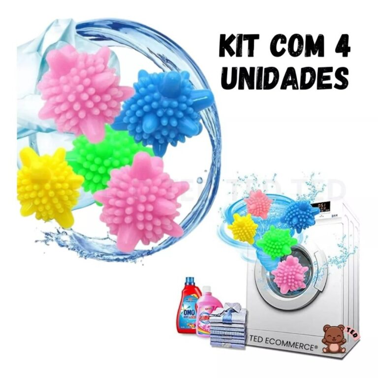 Bolinhas Esferas Para Máquina de Lavar Kit 4un Ev