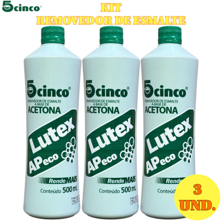 Kit 3 Lutex acetona removedor 500ml removedor de e