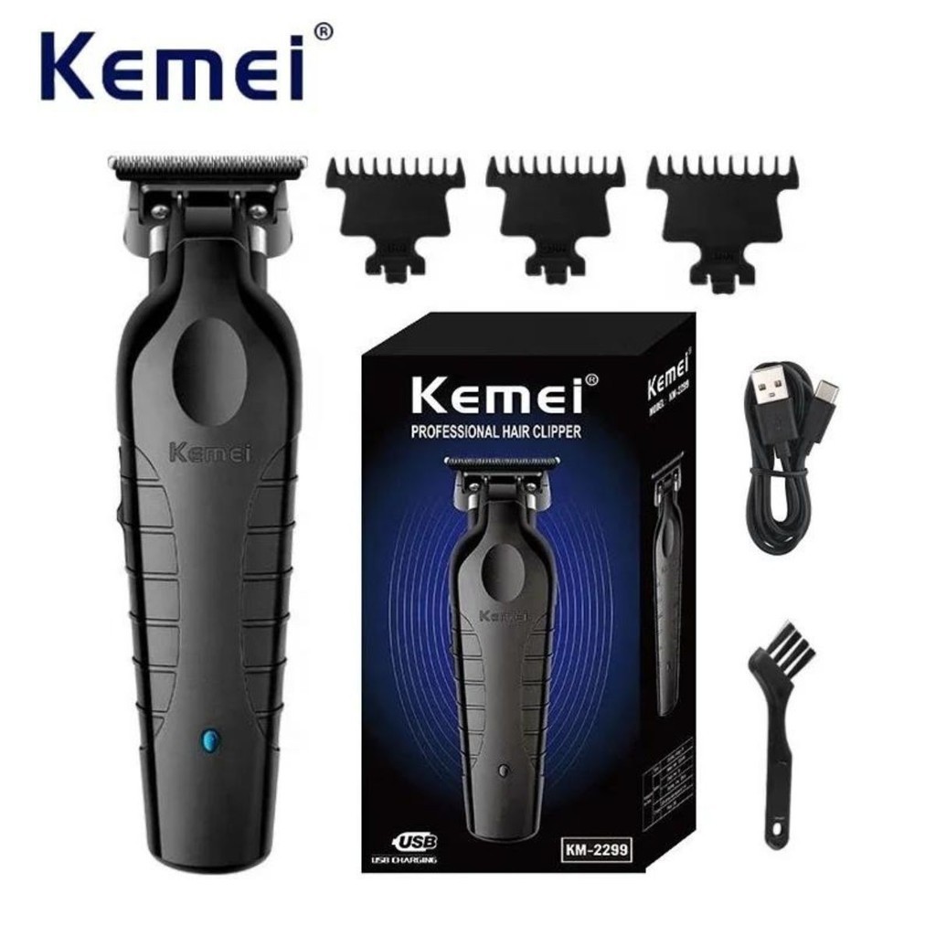 Maquina De Acabamento Kemei Km 2299 barbeador elétrico profissional cor Preto 110V/220V bivolt