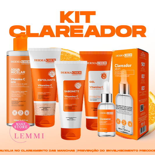 Kit Skincare Vitamina C Clareador e Anti-idade 