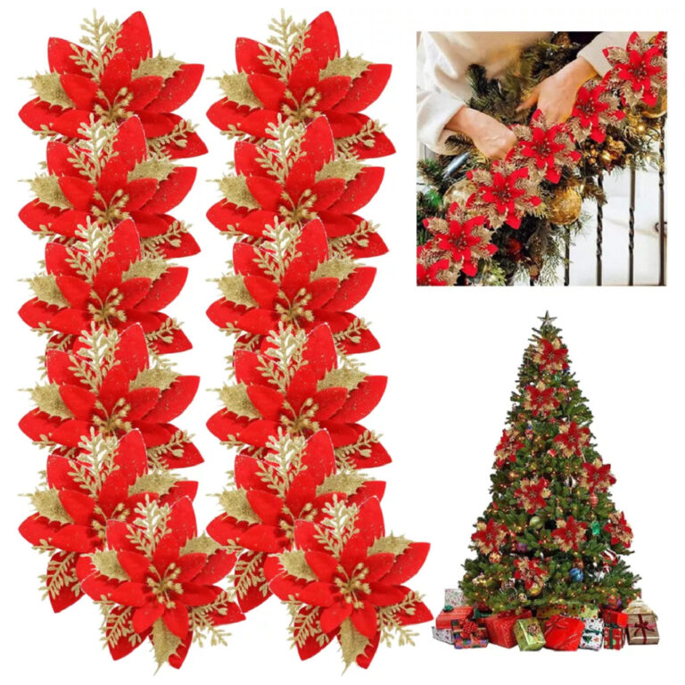 Kit 12 Flores De Natal Pick Up Arvore Artificial D