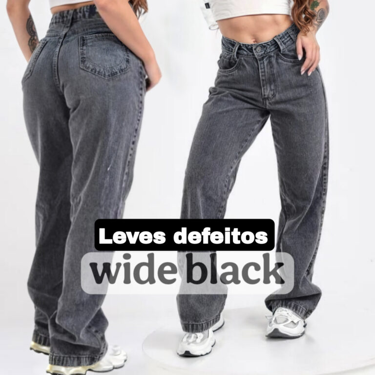 Calça Jeans Feminina Wide Leg LEVES DEFEITOS Alto