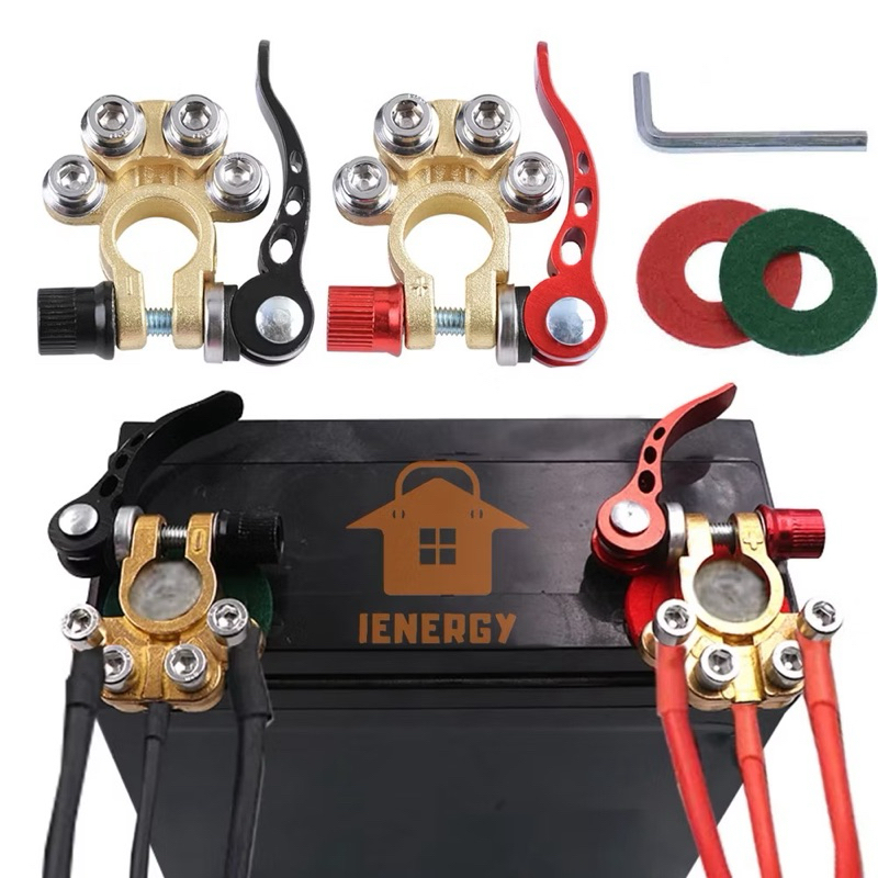 1 Par 12v 24v Positivo E Negativo Automotivo Bateria Terminal Cabo Braçadeira de Liberação Rápida Co