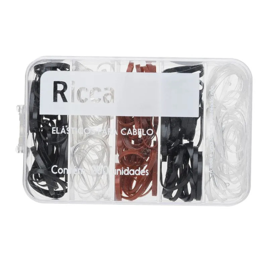 ELASTICOS INVISIVEIS 200 PCS COM CASE RICCA 3344