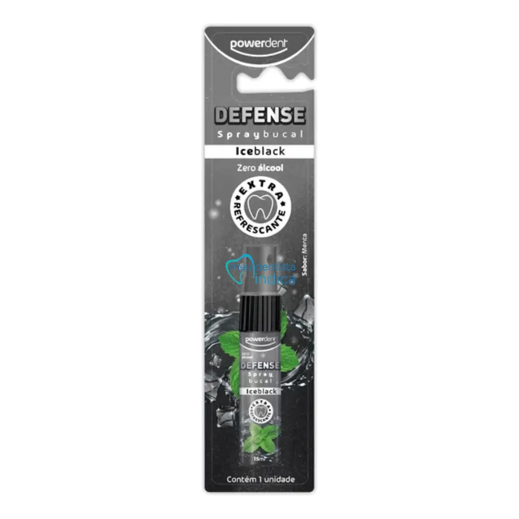 Spray Bucal Defense Ice Black Menta Elimina Mau Hálito 15ml Powerdent
