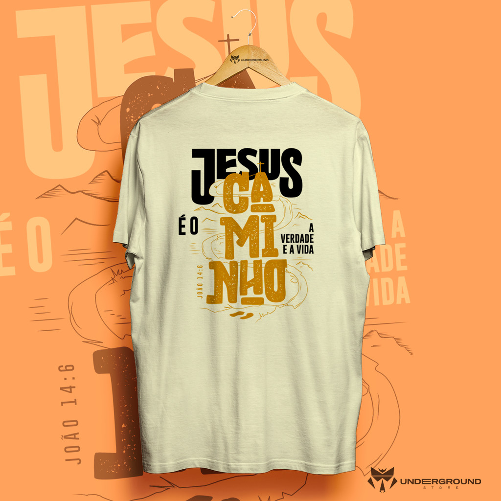 Camiseta Cristã Camisa Masculina e Feminina Streetwear Jesus è o Caminho Blusa Cristã