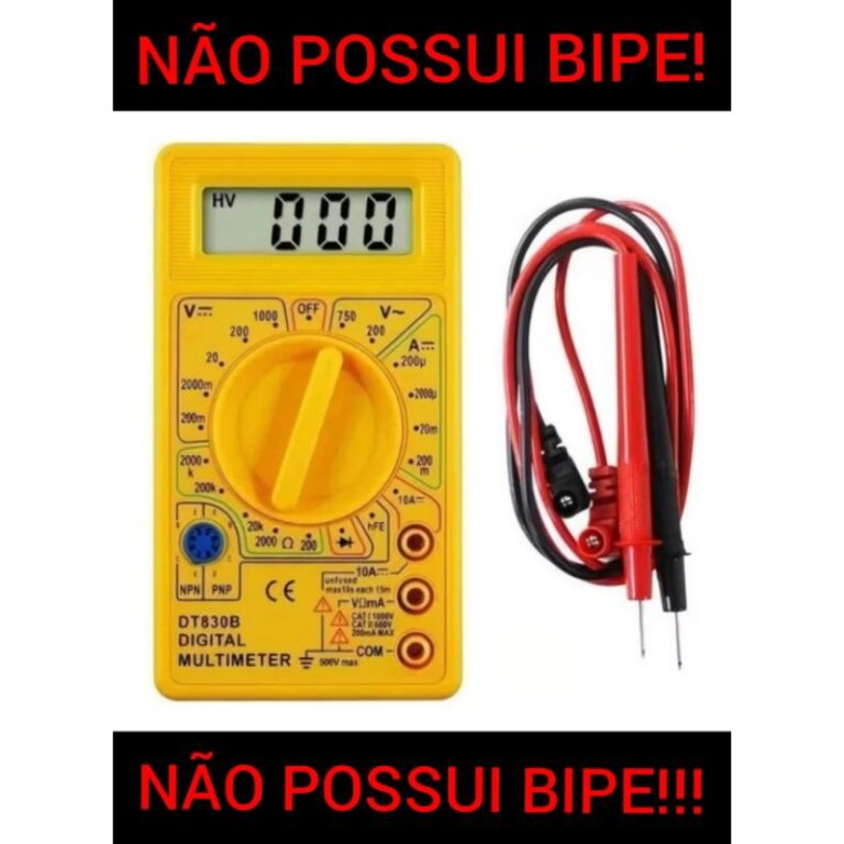 Multímetro Digital DT-830 com Bateria 9V + Cabo P