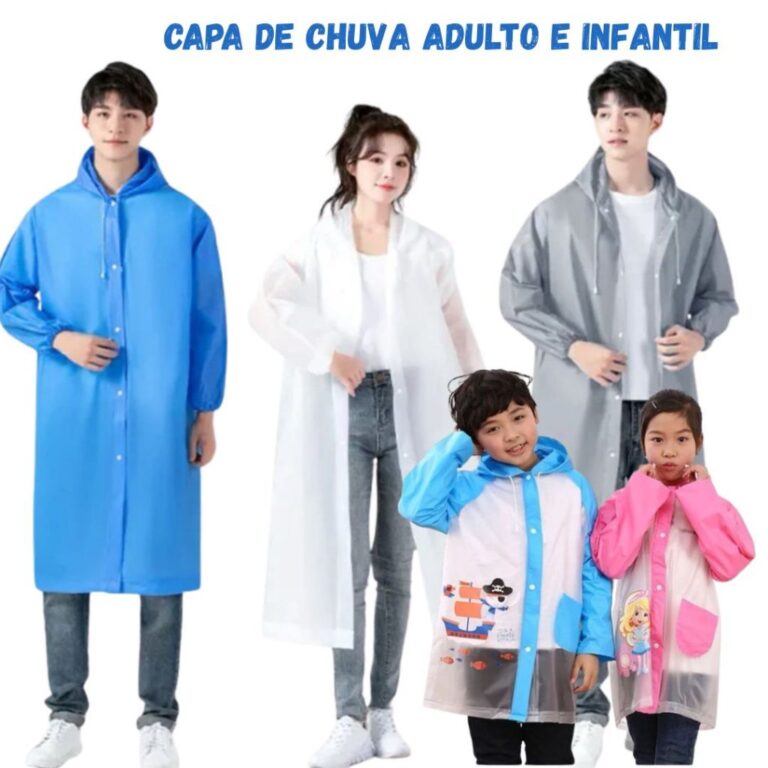 Capa de Chuva Infantil com Capuz Transparente Refo