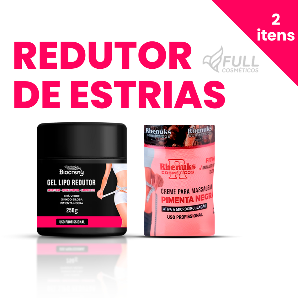 Kit Lipo Redutor + Creme Biocreny Pimenta Negra Reduz Estrias, Celulite e GorduraLocalizada