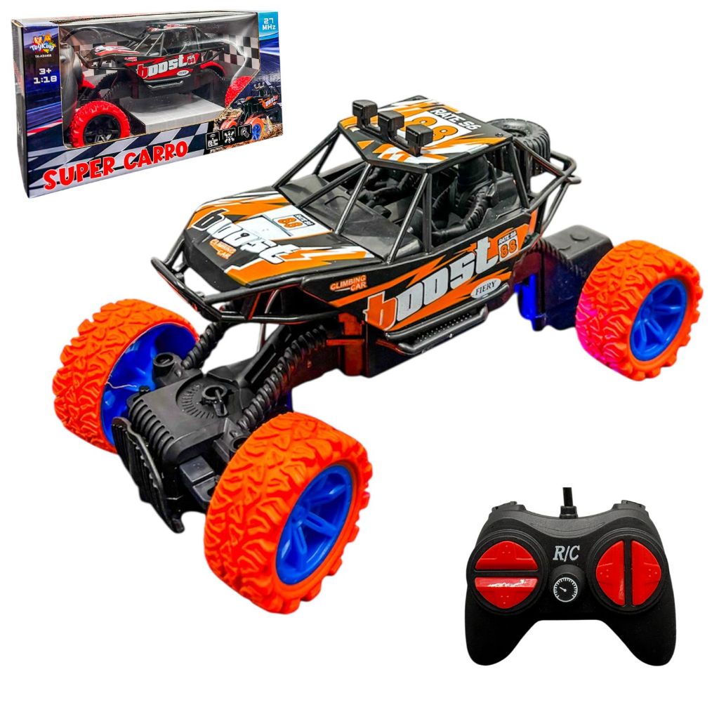 Carrinho Controle Remoto Pilha 4×4 Jeep Off Road Anda Na Terra Monster Truck envio rapido