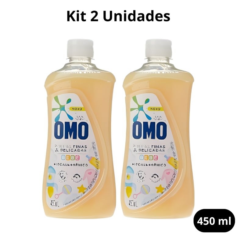 Kit 2 Lava Roupas Omo Roupas Delicadas Bebê 450ml