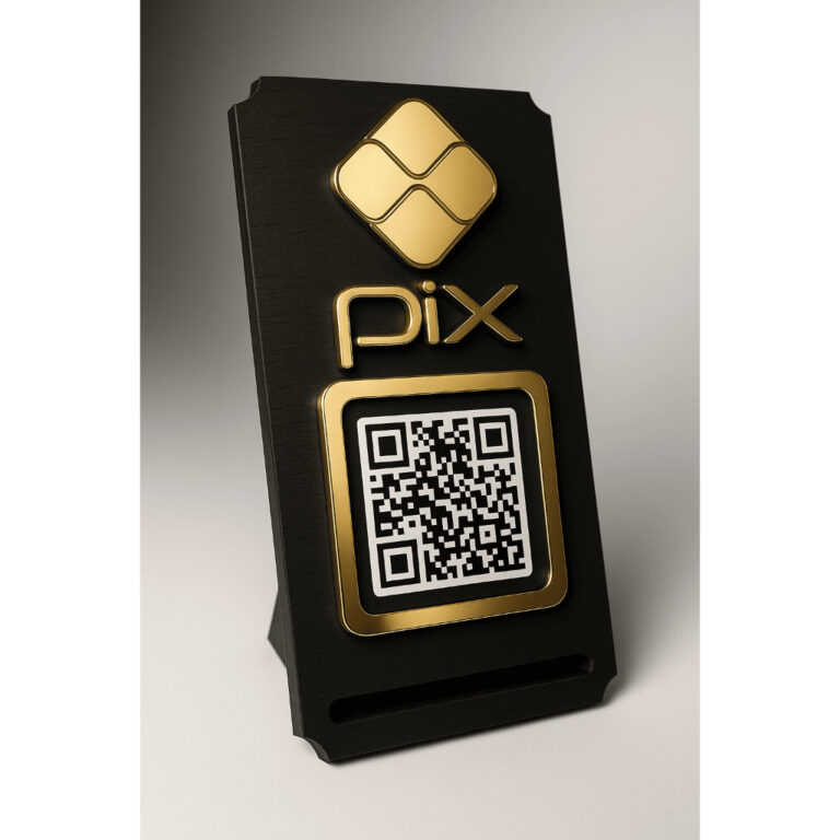 Placa Display QR Code Pix  Suporte para Mesa e Bal