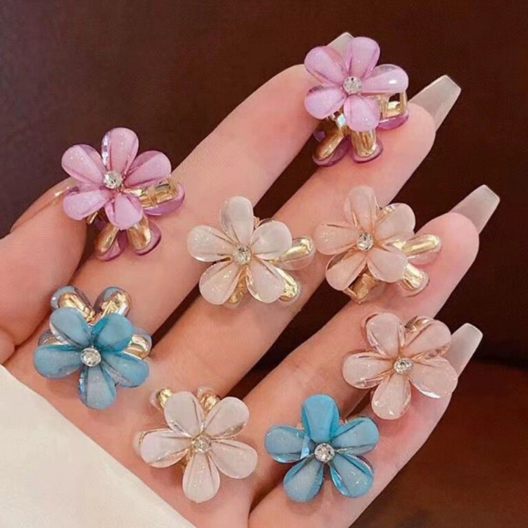 Kit 6/12 peças dupla face flor de grampo de cabel