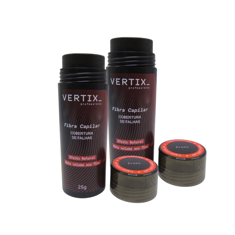 2UN Fibra Capilar Para Cabelo Castanho Escuro Vertix 25G