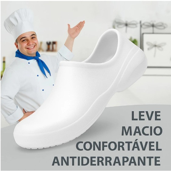 Sapato de Segurança Babuche Antiderrapante Cozinh