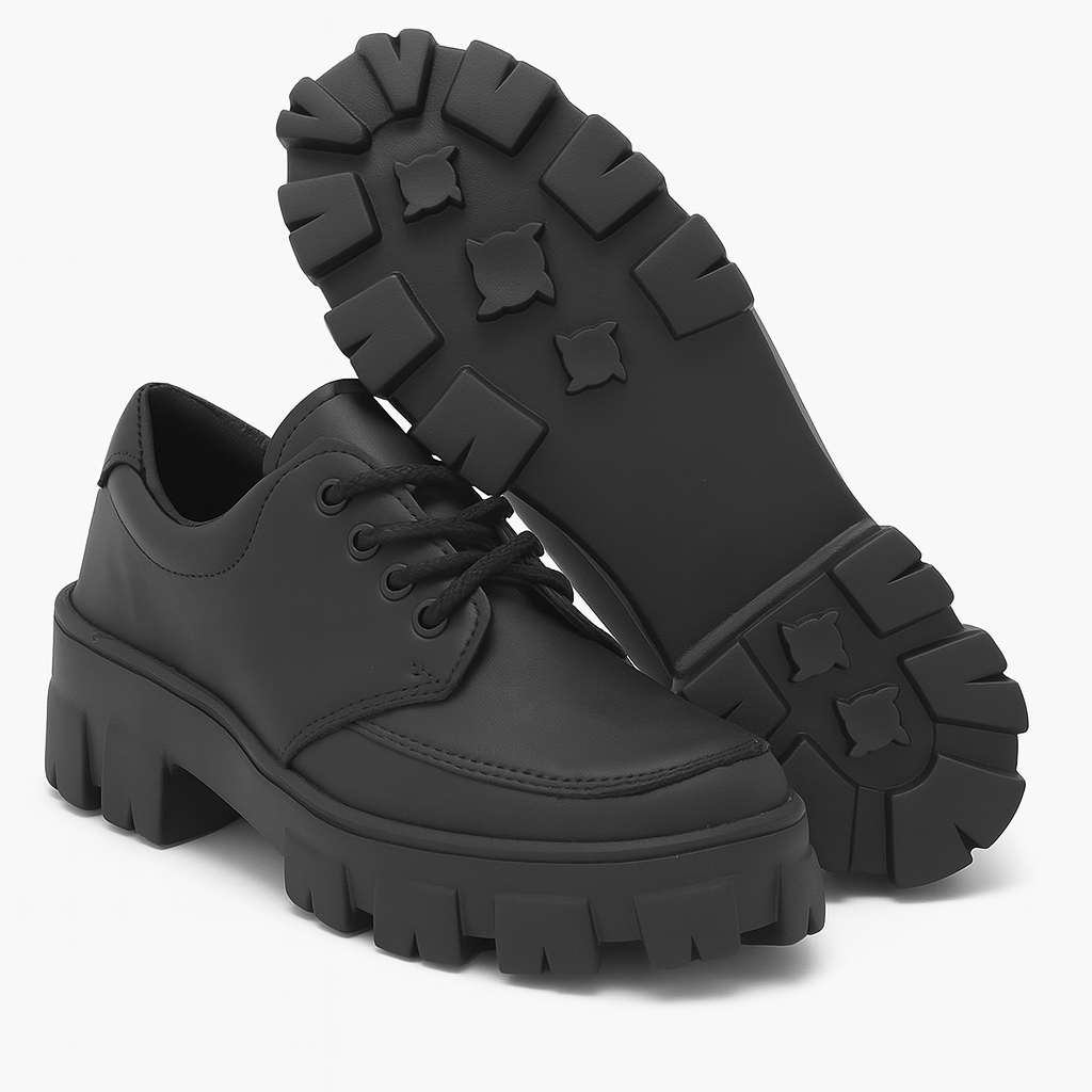 Mocassim Feminino Tratorado Oxford Plataforma Sapato Feminino Moda Blogueira