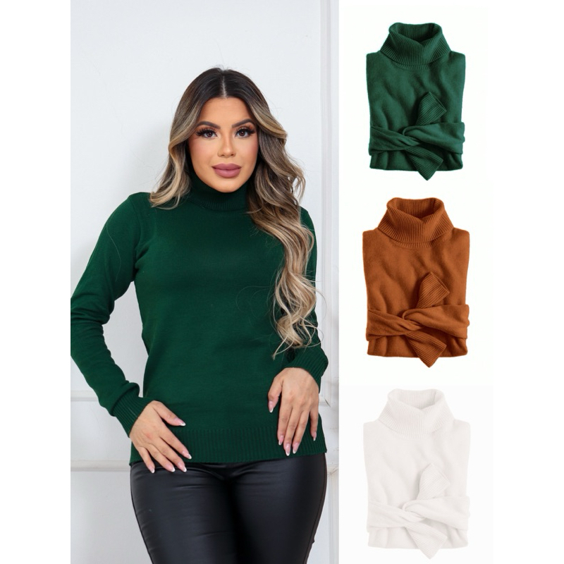 MF Kit 3 peças Blusa Cacharrel Basico Feminino Cor Variada