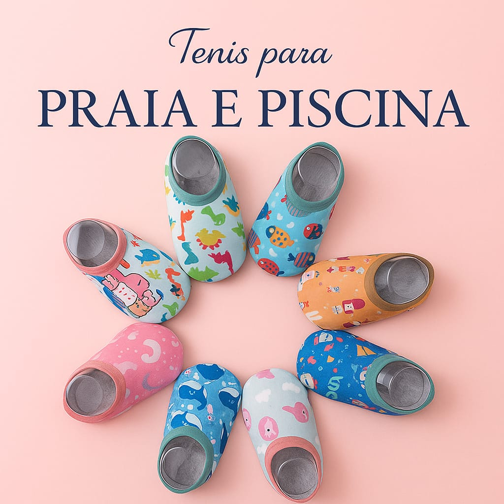 Tênis Aquático para Bebê e Infantil  Praia, Natação, Pesca e Mergulho  Uso Interno e Externo