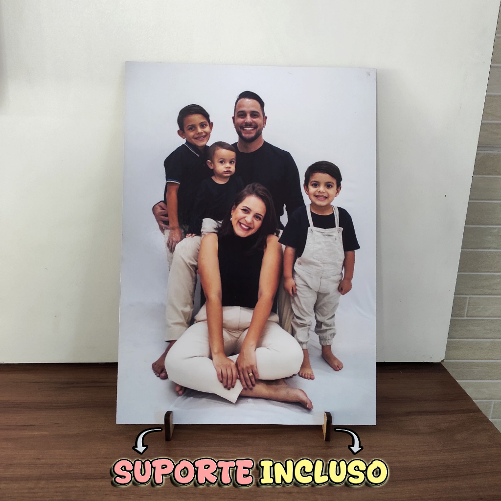 Kit quadros quadrinhos personalizado com foto com suporte enfeite de estante decoração sala quarto