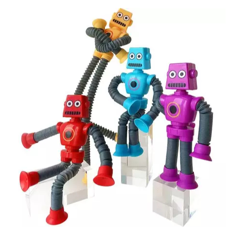 Kit 4/ 2/ 1 Robô Cartoon Tubo Telescópico Fofo D