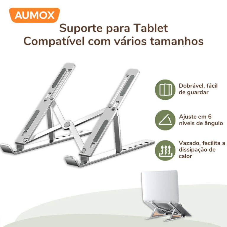 Suporte para Notebook Dobrável de Ferro Ajustáve