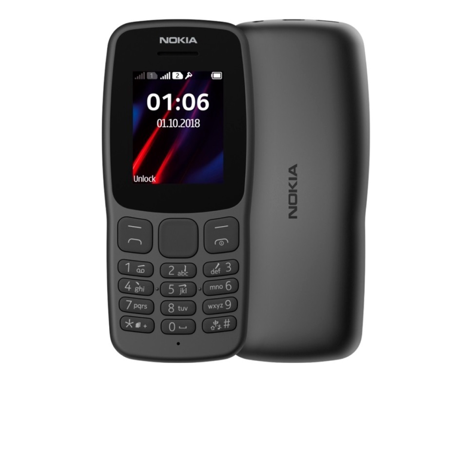Celular Nokia 106 1 chip preto TA-1190 Desbloqueado para idoso Chip GSM 2G