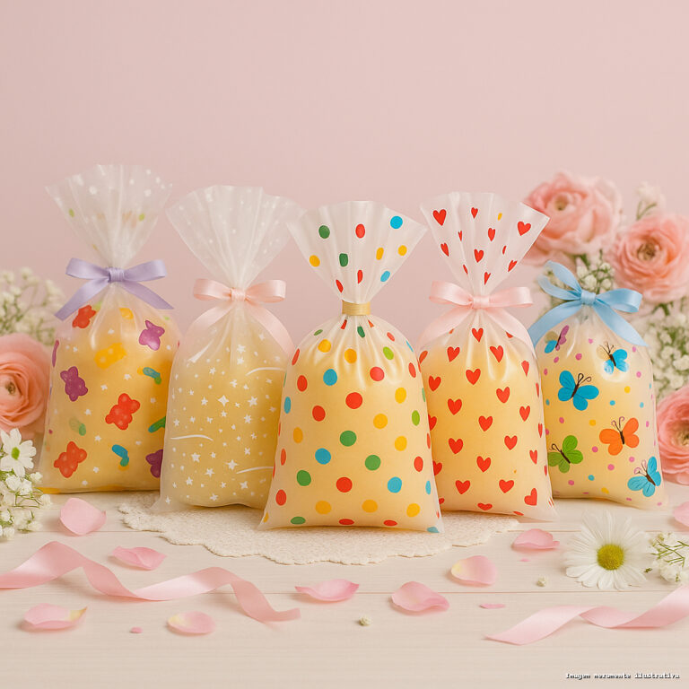 Saco para lembrancinha transparente decorado 50 Un