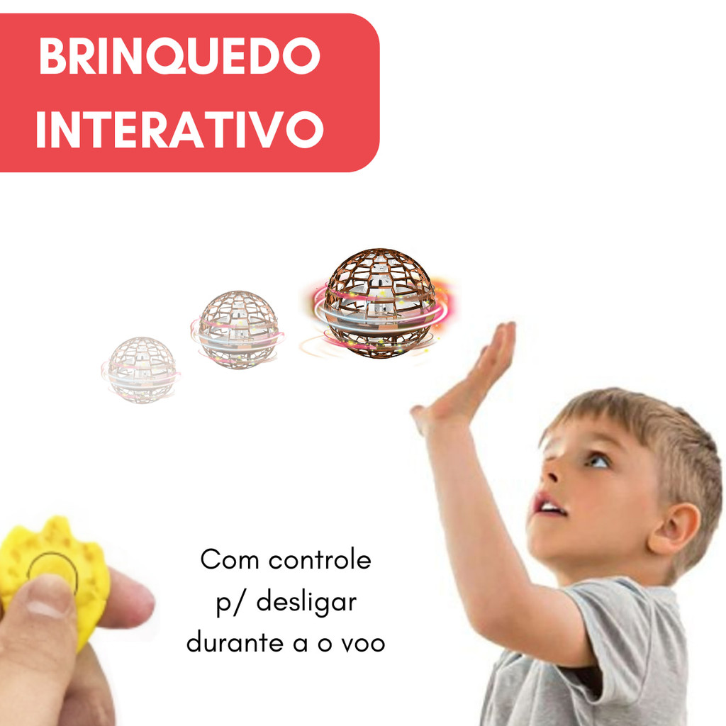 Bola Spinner Voadora Flutuante Boomerang com LED e Controle