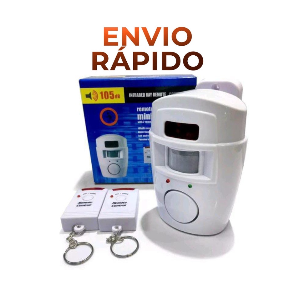 Kit Alarme Residencial Sem Fio Sensor de Presença + 2 Controles (Funciona com Pilhas ou Fonte 5V)