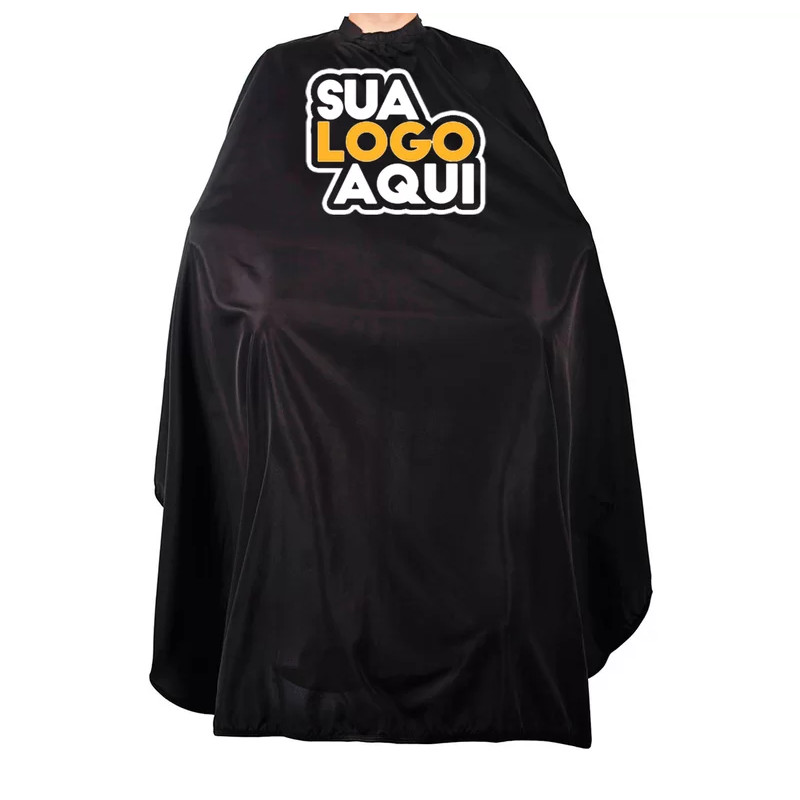 Capa de Corte Cabeleireiro Barbeiro Preta Personalizada Com Sua Logo 150×150