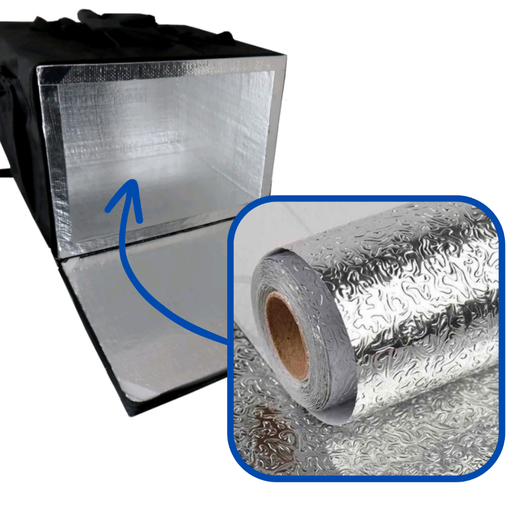 Papel Alumínio 2,00M x 0,40cm Adesivo Para Forrar Isopor Caixa Mochila Térmica Bag Motoboy Ifood Ent