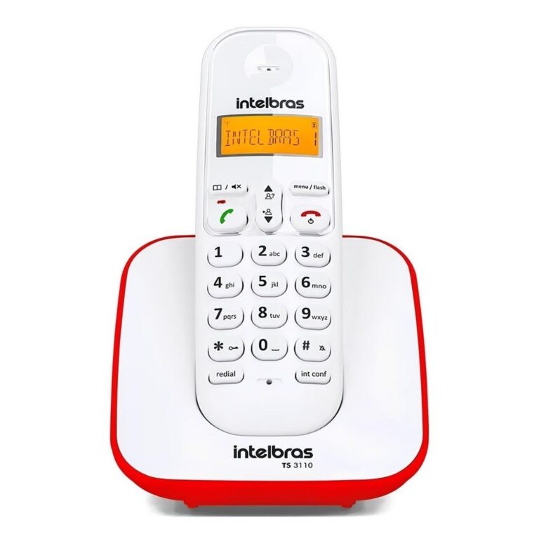 Telefone Sem Fio Intelbras Branco com Vermelho 