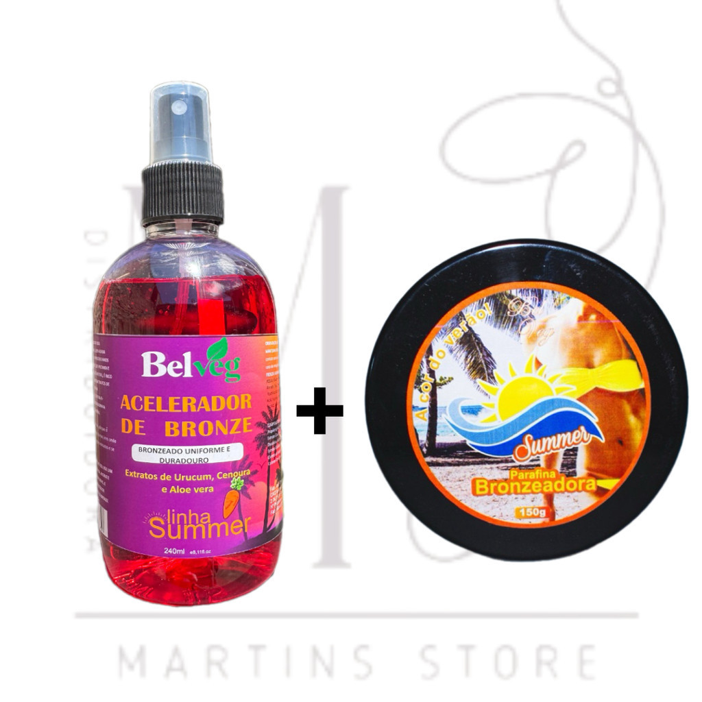 kit Acelerador de bronze Spray + Parafina Bronzeadora Acelerador