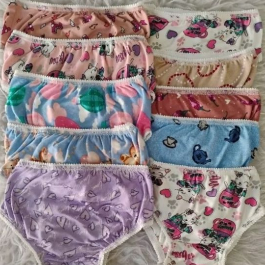 kit 10 calcinhas infantil de excelente qualidade d