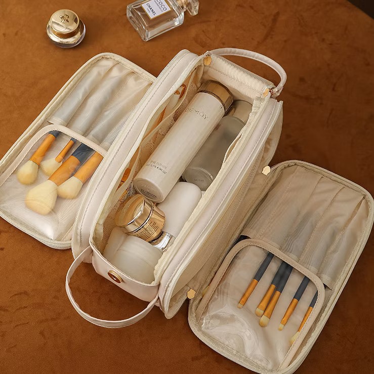 Bolsa Cosmética De Grande Capacidade Com Abertura