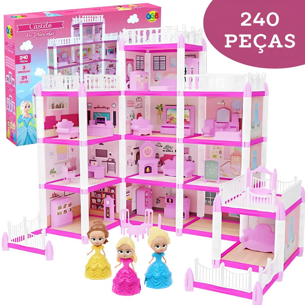 CASINHA DE BONECA CASTELO DA PRINCESA 240PCS E 16PCS