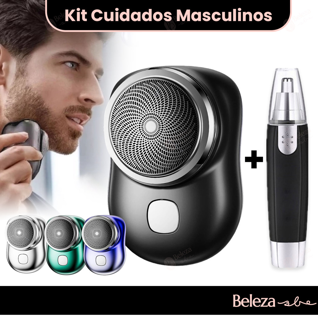 Kit Mini Barbeador EléTrico PortáTil À Prova DáGua TIPO-C Aparador De Barba De Bolso Promoção