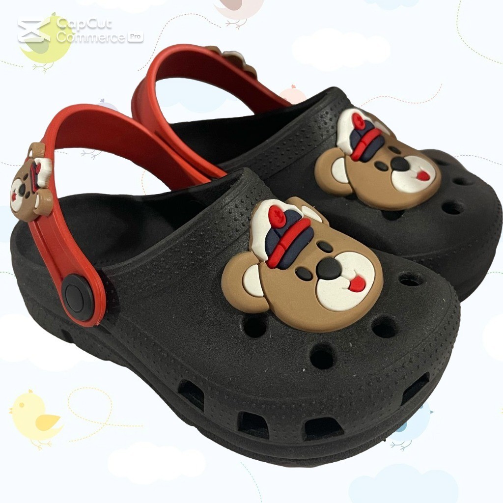 Sandália Infantil Babuche Crock Menino Urso Leve, Macio e Confortável