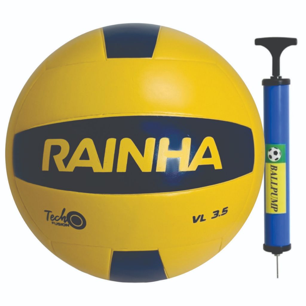 Bola Profissional Vôlei Rainha 3.5 Oficial Lisa + Bomba de Ar, Quadra E Areia Para Jogos, Treino.