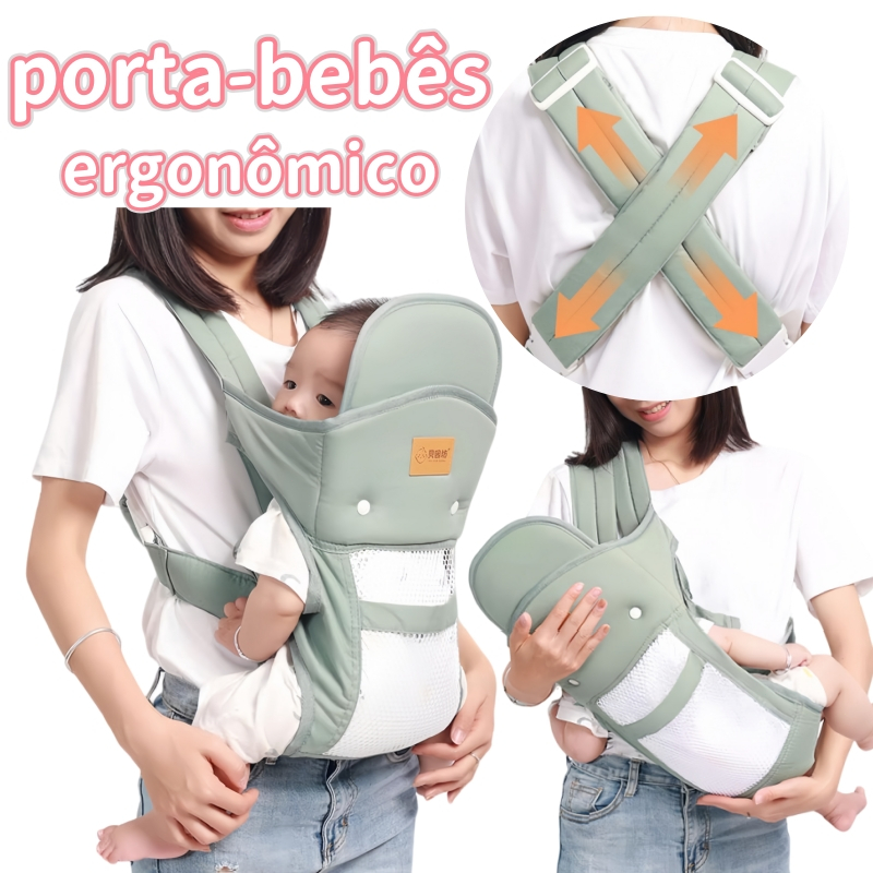 Mochila Porta-bebê Ergonômica 4 em 1 Confortável Ideal para Recém-nascidos e Bebês de 2 a 18 Meses