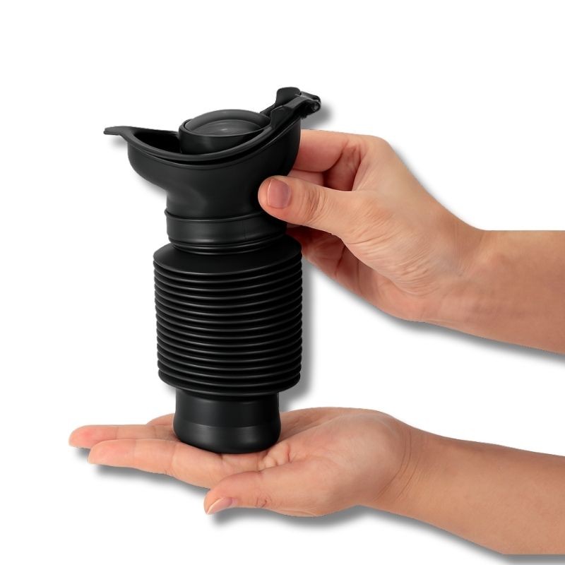 Urinol Portátil Dobrável 750ml | Compacto, Reutilizável e Unissex | Ideal para Viagens, Trilhas e Us
