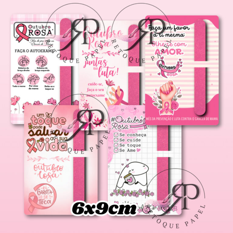 Cartão Outubro Rosa – Cartão com Mini lixa