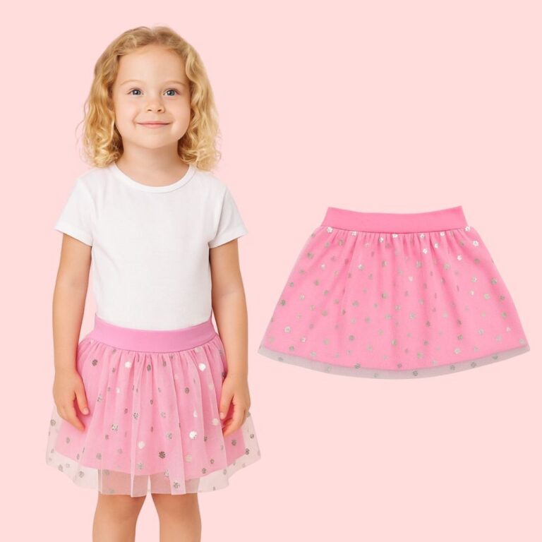 Saia Menina Infantil Com Tule Antialérgico Cotton