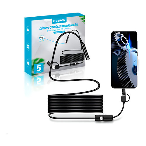 Câmera Sonda Endoscópica 2m Plug Tipo C Micro Us