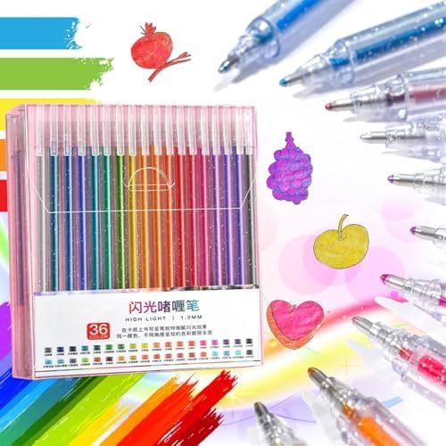 Kit 24/36 caneta gel a cores / glitter, pastel, ne