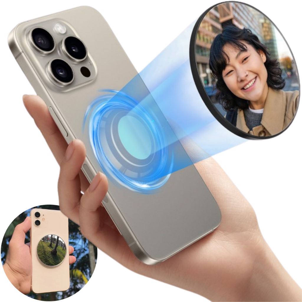 Espelho de Selfie Magnético Para Fotos Câmera Traseira Celular